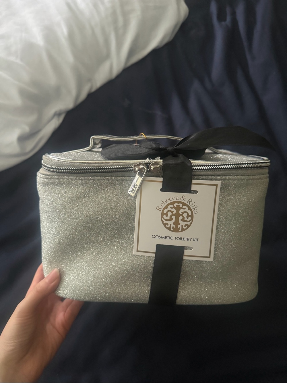 Rebecca & Rike Silver Cosmetic Toiletry Kit